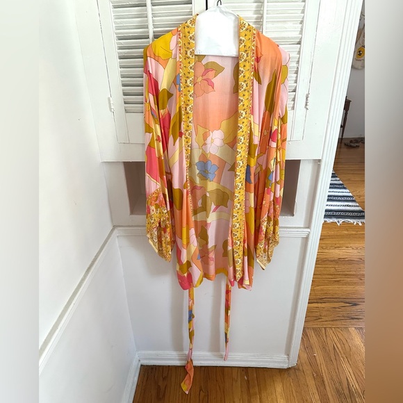 Billabong Multicolor Floral Kimono Beach Coverup - Picture 7 of 8